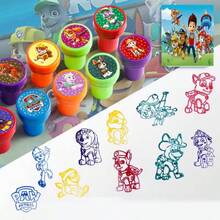 10Pcs/Set Paw Patrol Seal Stamp Cartoon Chase Rubble Skye Action Figures Colorful Pattern Toys Birthday Gifts