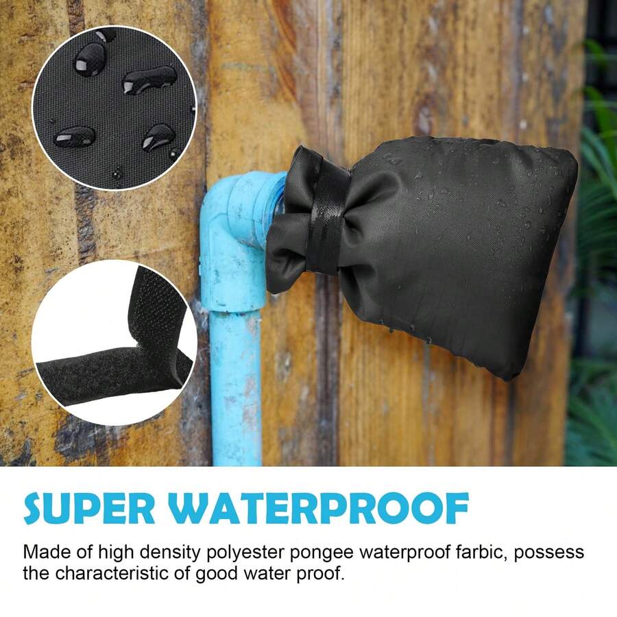 2pcs Faucet Covers For Winter Frost Protection, 20cm X 15cm - Black - View 1