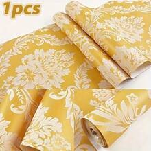 Super lange nicht-klebende Tapete - Europäischer Blumen 3D-Textur - Klebstoff erforderlich, einfach zu installieren - abnehmbare moderne Heimdekoration Tapete (1 Rolle Größe: 950cm X 53cm / 374in X 20,87in) - geeignet für große Wände und Decken, Wandbild Tapete, Schlafzimmer Tapete, Wandmalerei, mexikanischer Stil