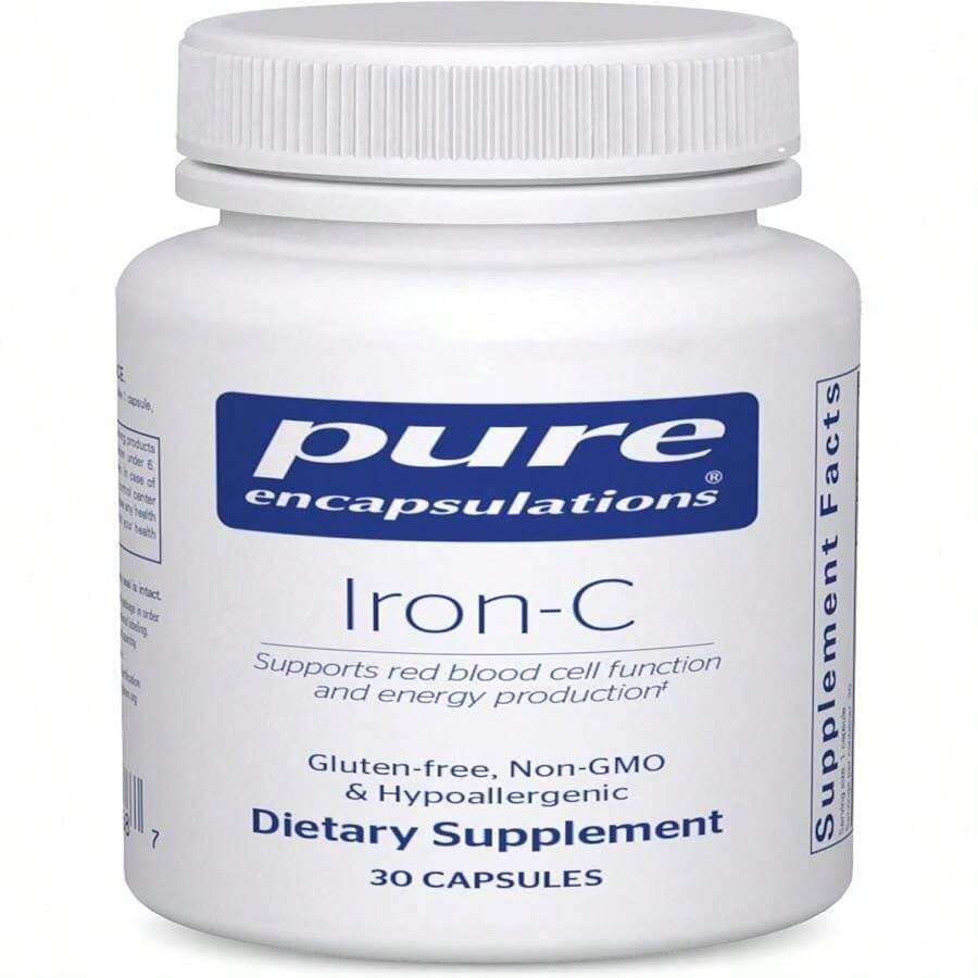 Pure Encapsulations Iron-C - 15 Mg - 175 Mg Vitamin C - Red Blood Cell Support* - Energy Production - Highly Bioavailable Iron Pill - Gluten Free &Amp; Vegan - 60 Capsules - Tên hương vịA - Xem 1