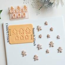 Christmas Themed Earring Making Kits, Gingerbread Man, Christmas Star, Holly Leaf Shape Stud Cluster Polymer Clay Cutters For Earring & Jewelry Making, Winter Series Clay Cutters For Jewelry Maker