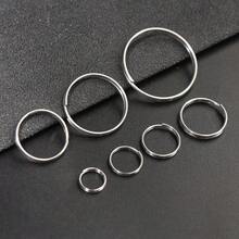 100pcs/Pack Stainless Steel Double Loop Keyring, Double Iron Circle Connector Ring For DIY Jewelry Pendants, Toys