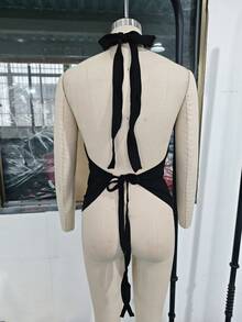 女式休闲简约性感纯色露背系带短款上衣，夏季