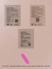 24pcs/Set Short Square Shaped Minimalist Style Nail Tips With Printing, Including 1pc Nail File And 1pc Jelly Glue Press On Nails Nail Supplies-Halloween,Christmas,Fa RBGU - Be - Xem 8