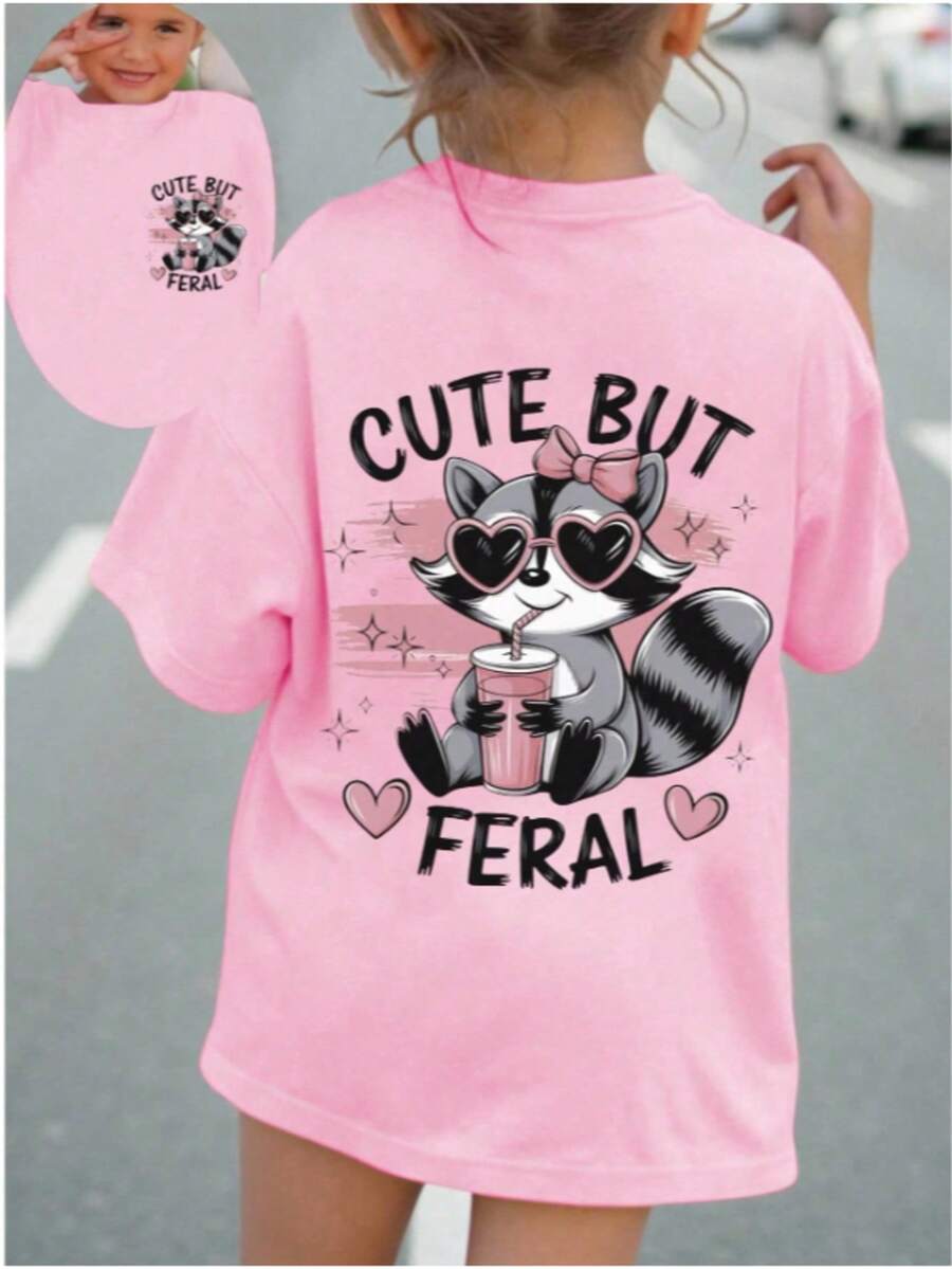 Camiseta Infantil Estampa Cute But Power 675 Estilosa Divertida Colorida Charmosa - Rosa Bebê - Visão 1