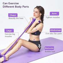 Resistance Training Rope, 2025 New 21 Resistance Bands-8 Tube Pedal Ankle Puller, Pedal Ankle Puller Resistance Bands, Multifunction Pedal Resistance Band For Sit Ups - Màu tím - Xem 12