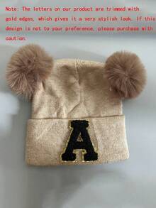 1 件婴儿字母针织帽，柔软、温暖、舒适，适合男孩和女孩秋冬季户外使用。