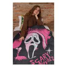 Surreal Entertainment Ghost Face Blanket Let's Watch Scary Movies 45" X 60" Micro Raschel Throw, Soft And Comfortable Flannel Blanket - 彩色 - 查看 2