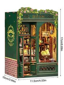 Mô hình gỗ mini DIY Book Nook có đèn, giá sách, đồ chơi trang trí 3D làm quà tặng, nhà sách hình cú mèo - Nhà búp bê mini DIY bằng gỗ, nhà búp bê có đèn, nhà sách hình cú mèo mini làm đồ chơi, quà tặng sinh nhật - Nhiều màu - Xem 5