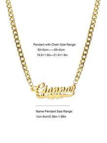 Custom Double-Layer Gold-Plated Nameplate 3D Nameplate Necklace, Stainless Steel Heart-Shaped Butterfly Layered Necklace, Paired With 5mm Thick Chain Pendant, Suitable For Various Occasions As Gift Or Personal Wear - Gold - View 5