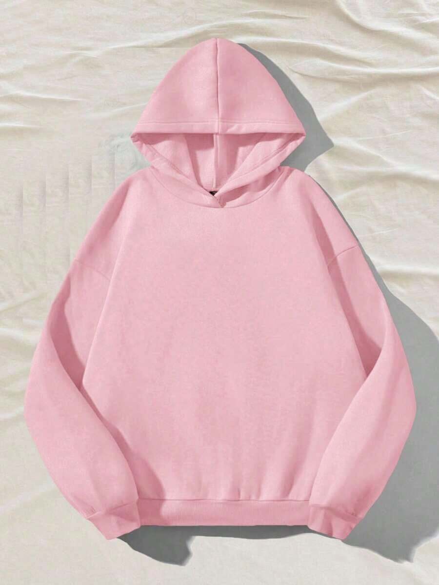 Sudadera SudaderaschristmasAttitoon Casual Minimalist Navy Blue Hooded Long Sleeve Loose Fit Thick Sweatshirt For Women, Suitable For Autumn/Winter,FallLoose And Comfortablewinter Clothes For Women>Sweatshirtswinter Clothes For Women>Sweatshirts - 粉色 - 查看 1