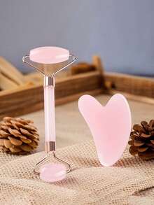 2-In-1 Face Massage Roller Set, Gua Sha Board Facial Massage Tool, V-Line Massager, Double Chin Massager, Cheek Massager, Lift And Firm Face, Promote Blood Circulation - Multicolor - View 3