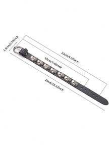 1pc Punk Skull Vintage Leather Bracelet, Casual Daily Wear For Men