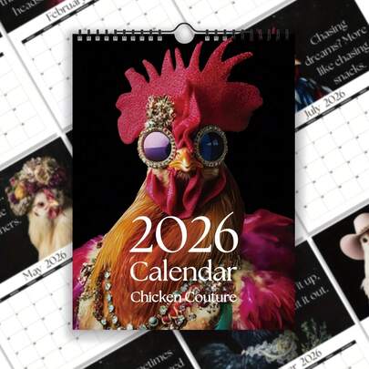 2026 Funny Chicken Wall Calendar, Confident Quote Monthly Planner With 12 Humorous Rooster Illustrations, Unique And Stylish Home Decor Gift For Chicken Lovers