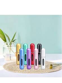 Refillable Perfume Atomizer Travel,8Pcs 5ML Portable Mini Pocket Perfume Atomizer Bottle Spray For Travel Accessories Tin Canister Organiser - 粉色 - 查看 7