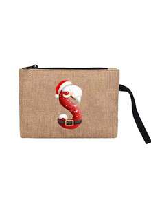 Linen Tote Bag, Including A Printed Initials A-Z Tote Bag And A Printed Small Bag, Letters, Flowers, Christmas Gift, Mother'S Day Gift, Personalized Gift Package, Yellow Linen BlackTote Bag With Black Buckle, Combination Of Small And Large Bags, Suitable For Weddings, Birthdays, Beaches, Holidays - Multicolor - View 23