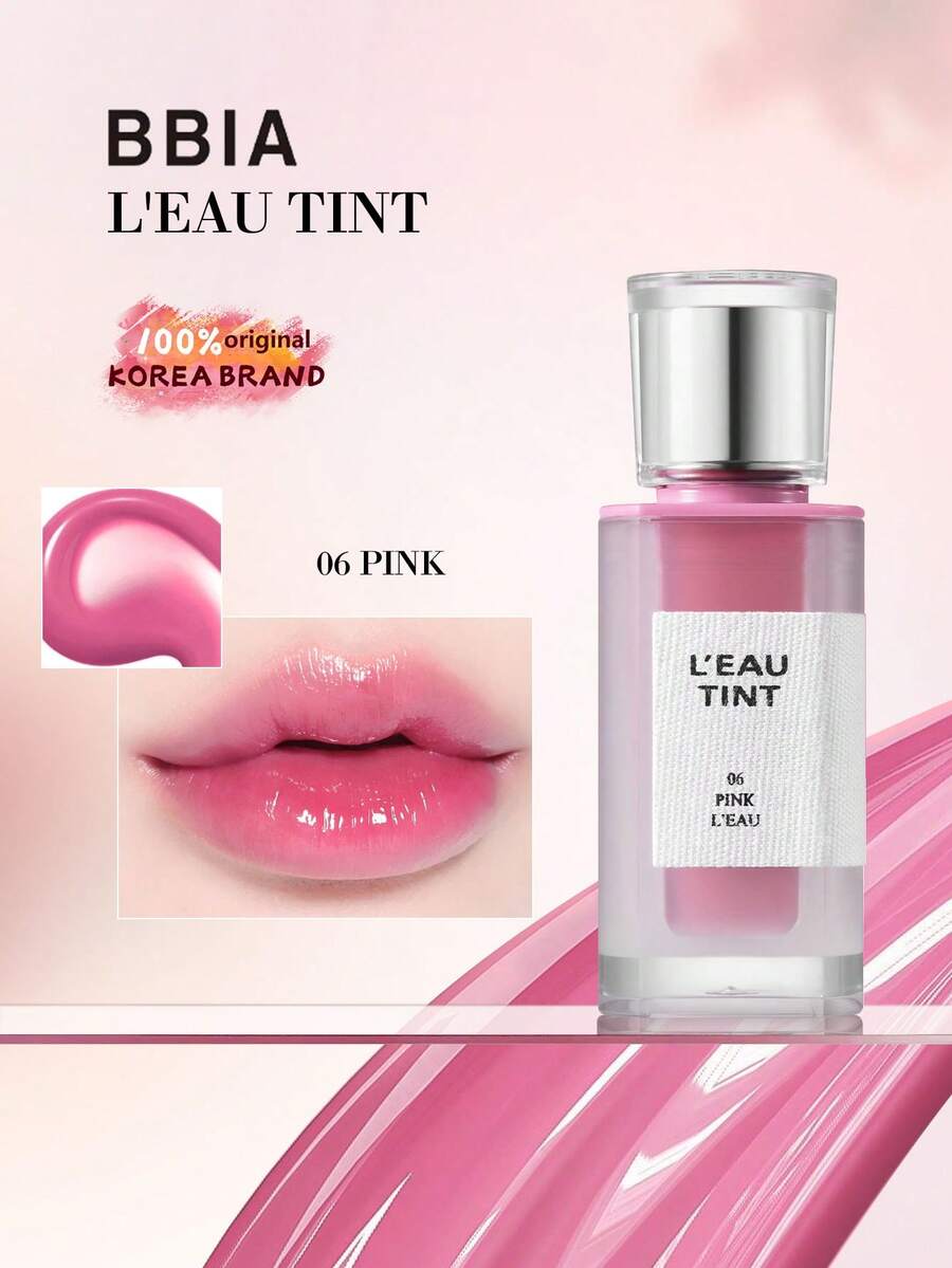Bbia L'EAU TINT 06 ROSA Finitura lucida idratante, labbra gonfie e luminose, sensazione liscia e confortevole, leggero, non appiccicoso, formula per la cura delle labbra, regalo perfetto per gli amici, K-Beauty, Makeup coreano, 4,5g/0,158oz