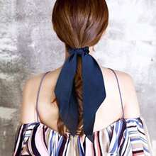 Nuevos accesorios para el cabello de estilo sólido con lazo de satén, cintas para cola de caballo, ligas para el cabello y diademas - Multicolor - Ver 9