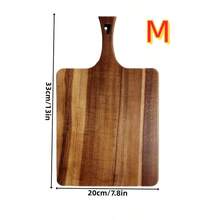 Cutting Board, Wooden Chopping Board, Pure Wood Appetizer Board, Food Preparation And Serving Tray With Hanging Hole And Handle, Suitable For Cutting Meat, Vegetables, Fruits, Bread, Cheese, Great For Kitchen, Party, Outdoor, Picnic - Brown - View 11