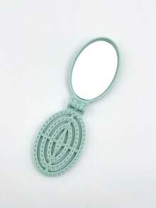 1 Peine plegable - Crema, portátil, con espejo incorporado