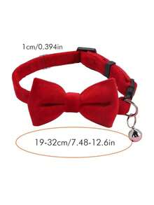 1pc Fashionable Adjustable Pet Collar, Multi-Color, With Bell And Bow Tie - Suitable For Cats And Small Dogs - 彩色 - 查看 10