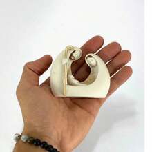 Figura de Nacimiento Sagrada Familia de Resina 10*8*4 cm Decoración Religiosa de Navidad Minimalista - Beis - Ver 3