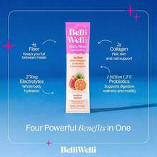 Belli Welli Fiber Supplement, Probiotics Fiber Powder Travel Pack For Women With Collagen &Amp; Electrolytes For Daily Gut Health &Amp; Debloating, Tropical Breeze, 10 Packets - Flavor NameC - 查看 2