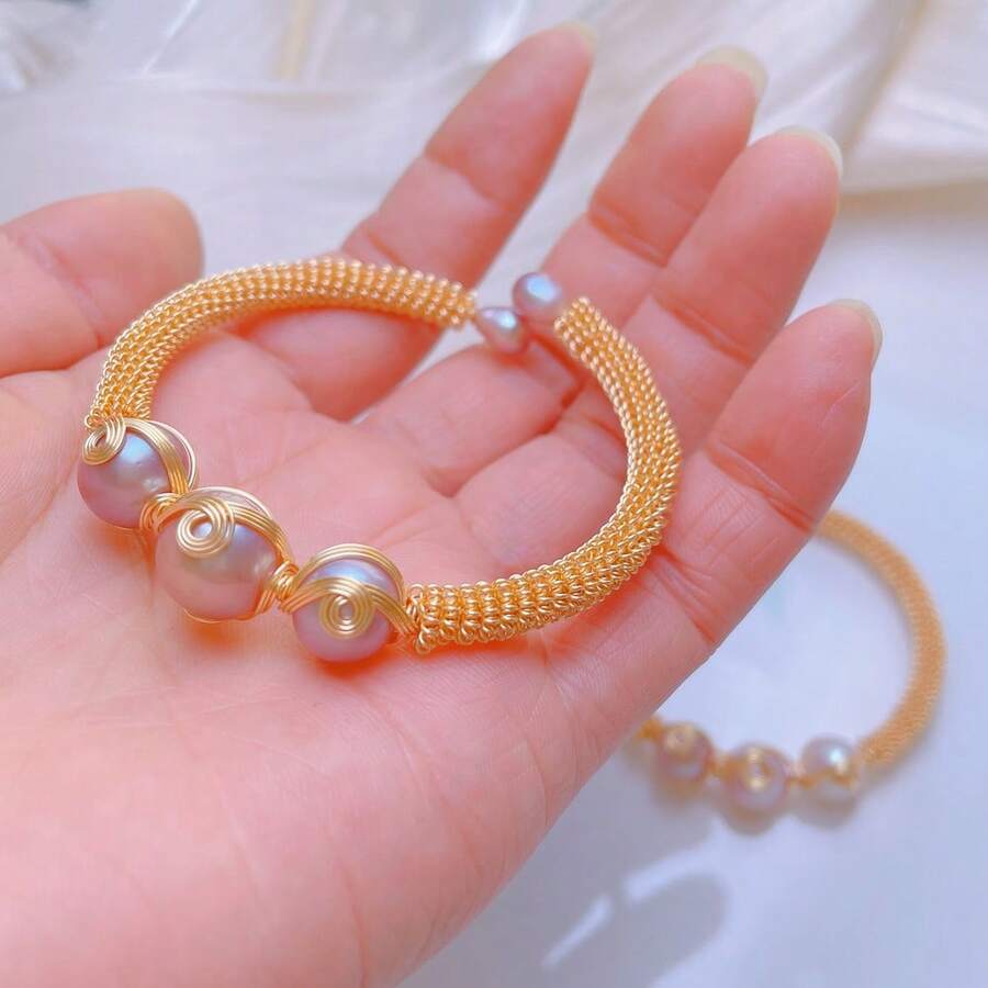 A Freshwater Edison Pearl Handmade Bracelet For Women To Wear Daily And Give Gifts To Girlfriends