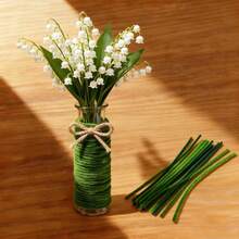 200 piezas de limpiapipas verdes a granel - Estambres de flores, hojas y tallos para hacer flores realistas hechas a mano con limpiapipas (12 X 0.24 pulgadas) - Multicolor - Ver 6