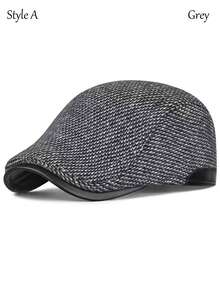 Winter Men's Beret Ear Protection Newsboy Cap Forward Hat - Multicolor - View 16