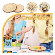 FSWCCK 2 Pack Nature Unfinished Round Wood Slices, 8-9 Inches Wooden Circle, Large Wood Slabs For Weddings Centerpieces Dr And DIY Painting Crafts 8"-9" - 多色27 - 查看 4