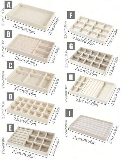 1 pieza Bandeja organizadora de joyas de terciopelo, almacenamiento de escritorio rectangular de varios compartimentos, caja de exhibición de joyas elegante para collares, anillos, aretes, pasadores de cabello, con divisores de cajón de uso múltiple, regalo ideal para Navidad/Halloween