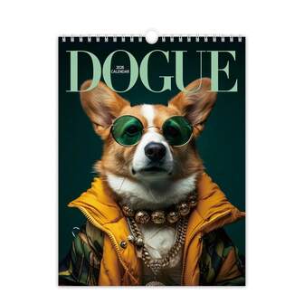 1pc 2026 Cute Puppy Calendar, Creative Dog Themed Monthly Calendar, Adorable Canine Photos Wall Hanging Calendar For Home & Office Decor, Practical Planner, Christmas & New Year Gift For Pet Lovers