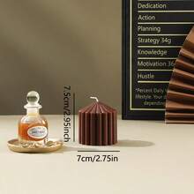 1 pieza Vela perfumada con forma de cilindro puntiagudo de estilo europeo a rayas, accesorio de decoración del hogar (excluyendo los accesorios de la foto) - Multicolor - Ver 22