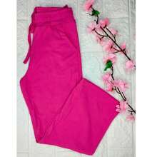Blogueirinha Children's Wide Leg Pants In Ribbed Cotton Fabric With Pocket, Comfortable And Soft - Màu Hồng Tươi - Xem 1