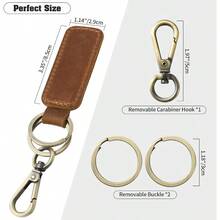 JackandChris Genuine Leather Car Keychain Universal Key Fob Keychain Leather Key Chain Holder For Men And Women JC306 - Brown - View 2