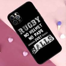 Funda de teléfono deportiva de rugby compatible con iPhone 17 Pro Max, 17 Air, 11, 14, 15, 16 Pro Max Plus, 12, 13 Mini, 16e. Funda trasera compatible con iPhone 17, 17 Pro, 17 Pro Max - A462 - Ver 4