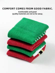 1 Par de Meias de Inverno para Bebê 0-9M, Meias Grossas de Cano Médio, Design Antiderrapante com Silicone, Estilo Natalino, Quentes e Macias para a Pele, Alta Elasticidade, Uso Interno e Externo, Nova Coleção 2026, Ideal para Noivas, Pijamas e Lingerie - Multicolorido - Ver 3