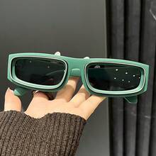 Men And Women Fashion Retro Full Frame Square Glasses European And American Personality Double Outer Ring Design High-Quality Lenses Driving/Travel/Street Photography Retro Selection-Suitable For Various Occasions - 黑色 - 查看 2