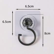 No-Drill Ceiling Hooks – 360° Rotating Overhead Hangers For Plants, Lights, & Decor – Heavy-Duty Adhesive Mounts For Walls, Doors & Tile (Max 15 Lbs) – Black/White/Grey (No Screws Needed) - Black - View 9
