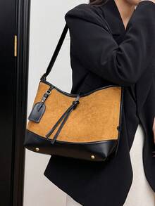 2025 Nuova borsa vintage opaca, borsa a spalla/sotto braccio da pendolare alla moda, borsa a tracolla di grande capacità