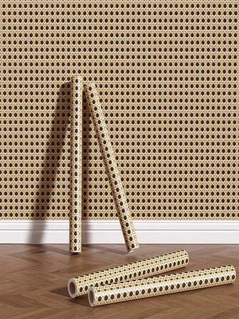 1 卷蜂窝网格壁纸，17.71 英寸 X 39.37 英寸/118.11 英寸/196.85 英寸，可移除优雅壁画，家居装饰，墙壁艺术，乙烯基墙面装饰，适用于优雅的家居装饰墙贴，防水可移除 PVC 壁纸，适用于橱柜、厨房、卧室、客厅等家居装饰和家具翻新，易于剥离和安装墙面装饰