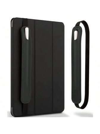 Portapenne Goospery compatibile con custodia per Apple Pencil (1a e 2a generazione), manica per penna stilo in pelle PU, accessori con fascia elastica per tutti i tablet, inclusi iPad Pro 12.9 11 pollici, Air 4a generazione - Nero