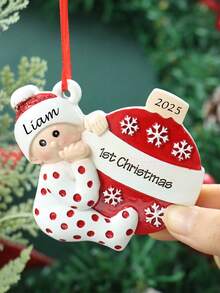 LICVIC First Christmas Ornament 2025, Custom Name Christmas Ornament, Personalized Text Christmas Tree Decoration, Ornaments, Christmas, Christmas Gifts, Christmas Decor, Customized Family Christmas Decorations, Customizable, Merry Christmas, Friend, Father, Mother, Husband And Wife