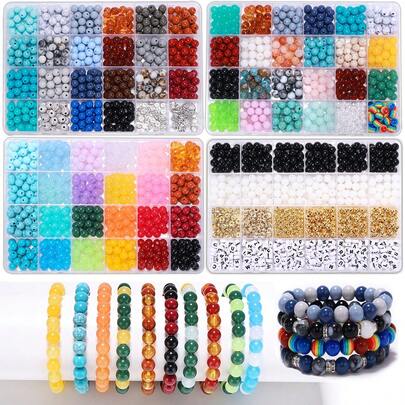 1 طقم من الخرز المتشقق ذو اللون الأحادي المشابه للياقوت، خرز فضفاض مع فواصل لصنع الأساور، طقم خرز اللؤلؤ - 20 لون خرز لؤلؤي 8 مم مع خرز فاصل ذهبي لصنع المجوهرات والأساور والقلائد والأقراط DIY، طقم أساور الصداقة