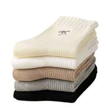 5 双女士中筒袜，温暖柔软休闲运动蝴蝶结新颖女士袜子，休闲秋/春袜 - 彩色 - 查看 11