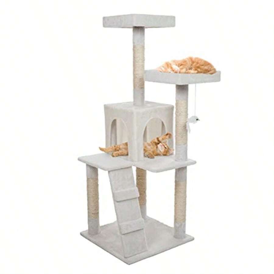 Petmaker Penthouse Sleep and Play Cat Tree White 4' - como en la foto - Ver 1