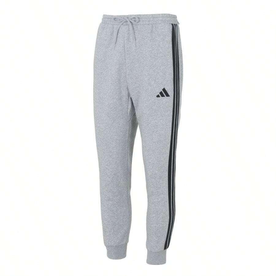 Adidas M 3S FL TC PT Casual Fleece Lined Sweatpants, Soft & Comfortable, Gray - Medium Heather Grey/Black - View 1