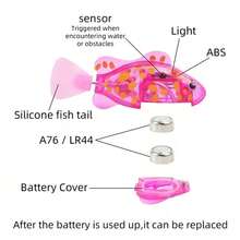 4-Color Electric Simulation Fish Cat Toy, Automatic Swimming Fish Toy, Sensing Swaying Fish Toy That Glows, Includes Batteries