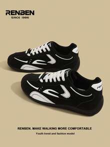 RENBEN 1 par de zapatillas casuales con cordones y malla para hombres, zapatillas deportivas de verano transpirables y de suela baja, adecuadas para viajar, ir al trabajo, hacer senderismo, citas, zapatos populares para hombres en 2025